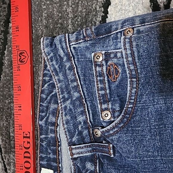 HARLEY DAVIDSON HIGH-WAISTED LONG BOOT-CUT DENIM JEAN - Picture 6 of 15